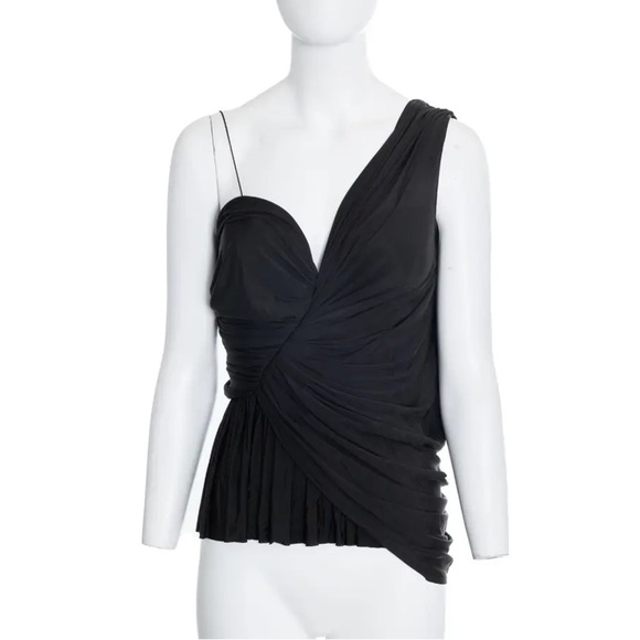 Alexander Wang Tops - Alexander Wang Black Draped One-Shoulder Corset Ruched Top